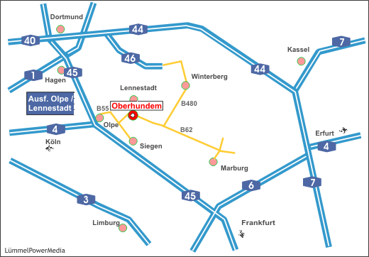 Strassenkarte Oberhundem